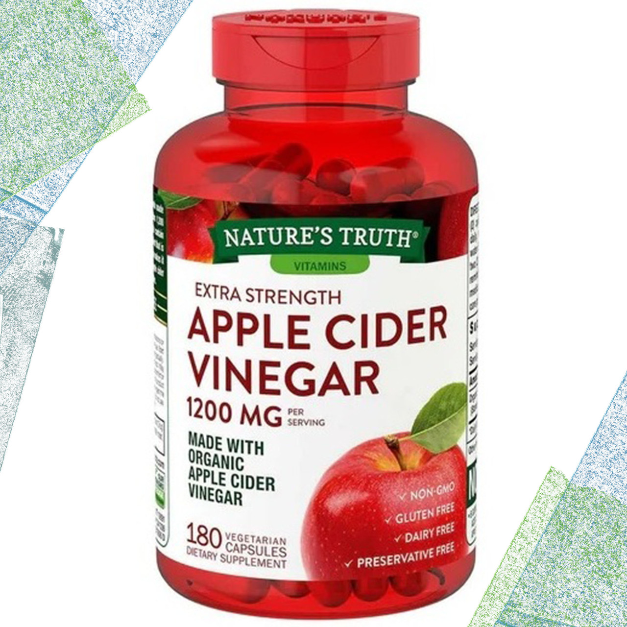 Для схуднення Nature's Truth Apple Cider Vinegar (Яблучний оцет) 1200 мг на порцію 180 капсул