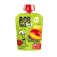 Пюре фруктовое Яблоко-Манго пастеризованое, 90 г Равлык Боб  Bob Snail