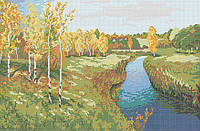 Пейзаж «Золотая осень», И. Левитан Атлас с рисунком для частичной вышивки бисером Ангеліка A-577