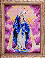 Непорочное зачатие Девы Марии Атлас с рисунком для частичной вышивки бисером Ангеліка A-504