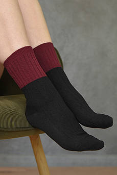 Шкарпетки жіночі чорно-бордового кольору розмір 36-41                                                156885M