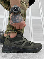 Тактические военные мужские кроссовки хаки олива лето сетка + кожа для военных