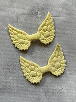 Патчи "Крылья" размер 4,8*3,5 см, цвет-светло-желтый, шт.