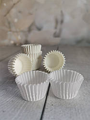 Паперові форми для цукерок 2d одноразові білі 10 шт, кондитерські тарталетки, формочки для солодощів