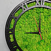 Годинник настінний з стабілізоварим мохом. Діаметр 35 см, фото 6