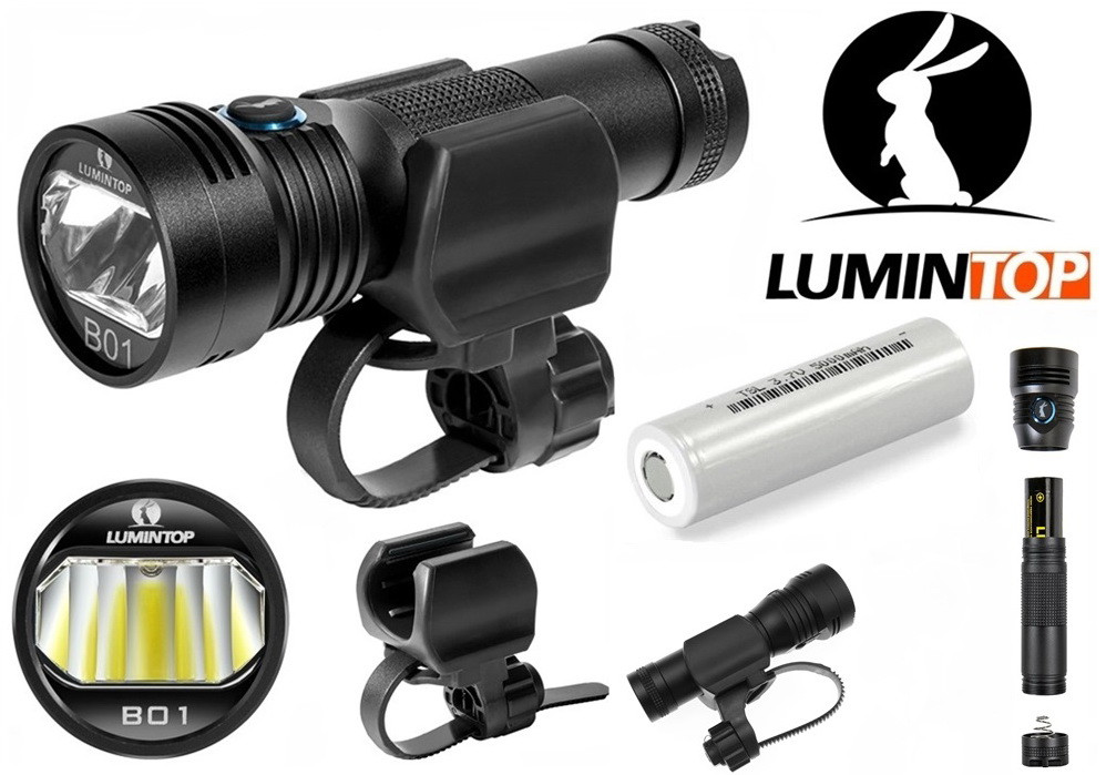 Ліхтар Вело фара LUMINTOP B01 + 5000mAh Акумулятор SAMSUNG 21700 (900LM, Cree XPL HD, USB Type-C, IP68)