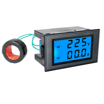 D85-2042A Цифровий Вольтметр + Амперметр для змінного струму 80-300В 100А Чорний