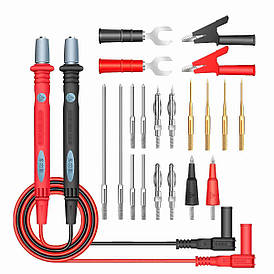 Набір щупів 22в1 1000V 20A для мультиметра тестера з проводами в силіконовій ізоляції.