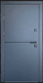 Вхідні двері Кристал з дзеркалом Антрацит + чорний молдинг/білий супермат Еліт плюс