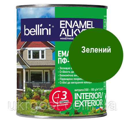 Емаль алкідна ПФ-115 Зелений  BELLINI 0,9 кг, фото 1