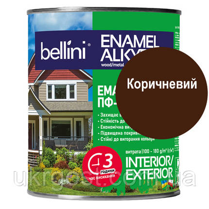 Емаль алкідна ПФ-115 BELLINI Коричневий глянець 2,8 кг, фото 1