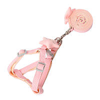 Подтяжка для собак или кошек с поводком Taotaopets 1710118 Pink (1.0 cm) GL_55