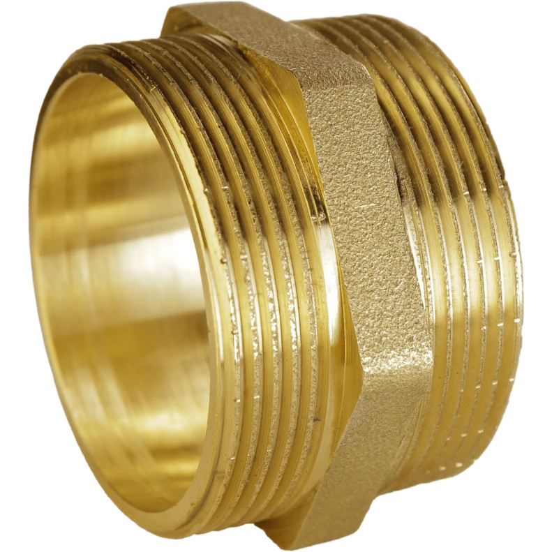 Ніпель латунний 1 1/2″НР х 1 1/2″НР штампований А0535А, фото 1