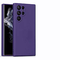 Силиконовый чехол для Samsung Galaxy S23 Ultra Фиолетовый микрофибра soft touch