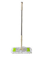 Швабра натирач телескопічна локшина для миття підлоги мотузкова з бавовняною насадкою L 131 cm 33*10 cm