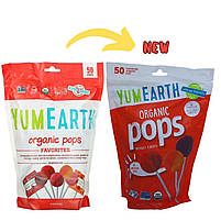 Органічні льодяники, улюблене асорті, Organic Pops, YumEarth, 50 льодяників, 310 г (10,9 унції), фото 2