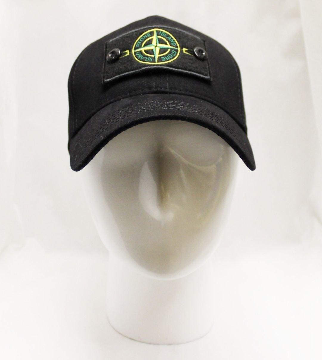Кепка Stone Island бейсболка Стон Айленд черная с патчем летняя ...