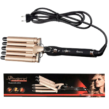 Плойка для волосся п'ять хвиль 45Вт, Geemy GM 2933, 2 режими / Керамічні щипці для локонів / Плойка для завивки
