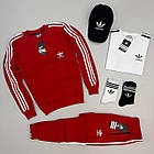 Чоловічий костюм Adidas 4в1 Світшот + Штани + Футболка + Кепка + Шкарпетки чорний без капюшона Адідас весняний, фото 5