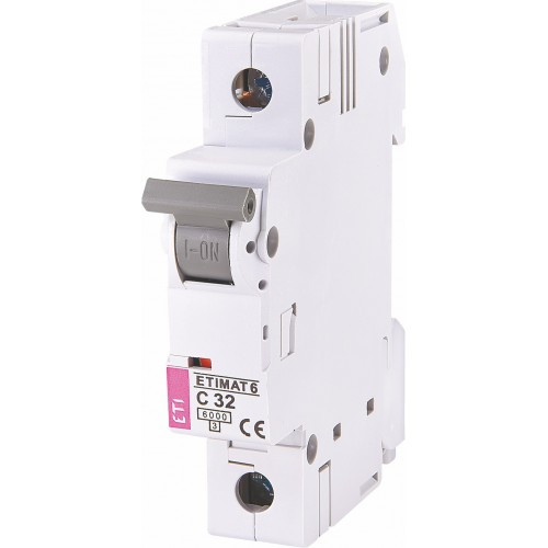 Автоматичний вимикач ETIMAT 6 1p C 32А (6 kA), ETI (Словенія)