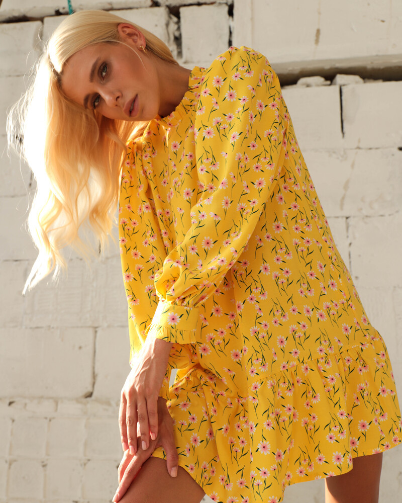 Жіноча літня сукня із бавовни, жовтий