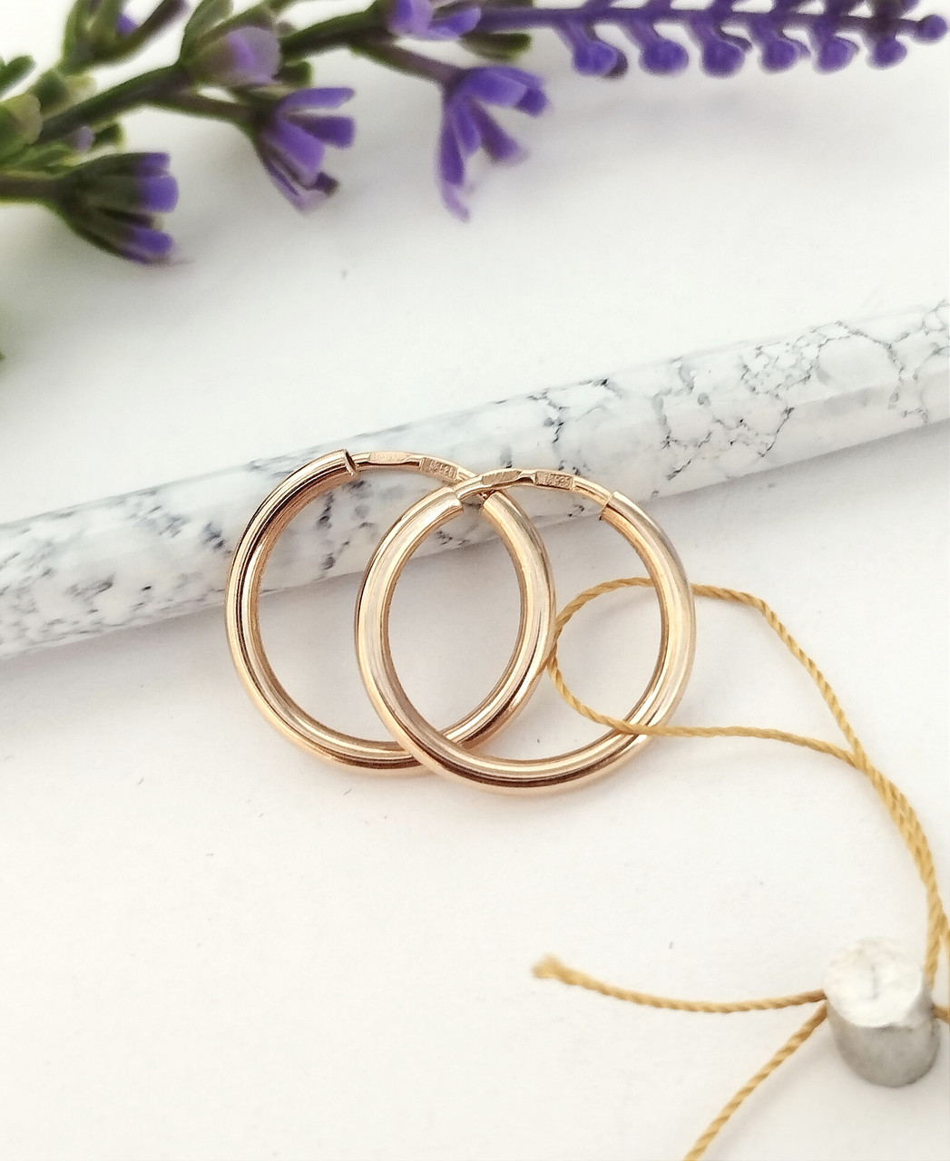 Золоті сережки кільця 585 проби