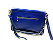 Шкіряна сумка жіноча середнього розміру 30х22х8 см Синя, фото 8
