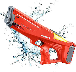 Водний автомат Акула електричний з акумулятором Червоний Shark Electric Water Gun 2131