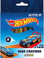 Цветные карандаши восковые Kite 8цв Jumbo HW21-076 Hot Wheels