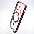 Чохол накладка з MagSafe Clear Case Magnetic для Apple iPhone 12 Wine Red, фото 4