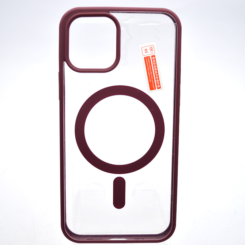 Чохол накладка з MagSafe Clear Case Magnetic для Apple iPhone 12 Wine Red, фото 1