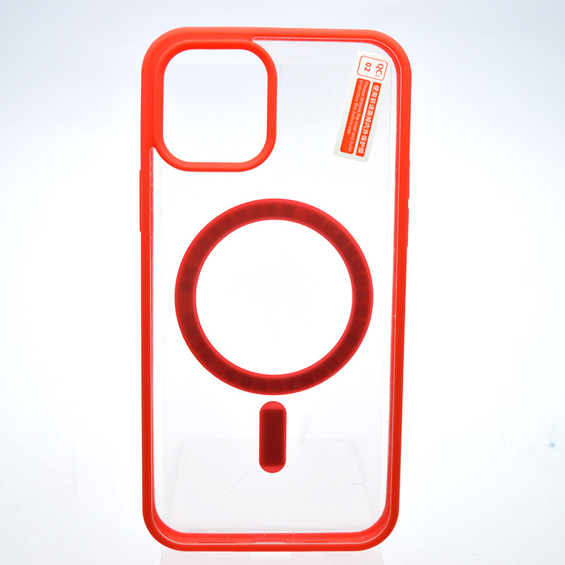 Чохол накладка з MagSafe Clear Case Magnetic для Apple iPhone 12 Pro Red, фото 1