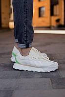 Белые замшевые летние мужские кроссовки Adidas Futro Mixr White Cream Green