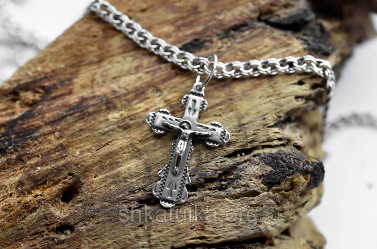 Срібний хрест 925 проби Кр62ч