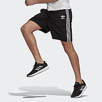 Мужские шорты Adidas (Адидас) черные с лампасами