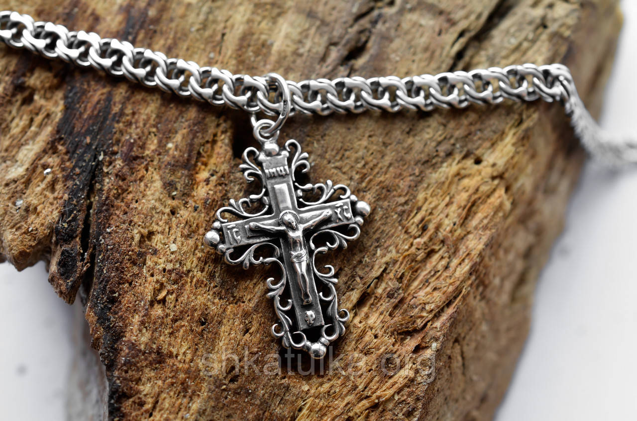 Срібний хрест 925 проби Кр133ч