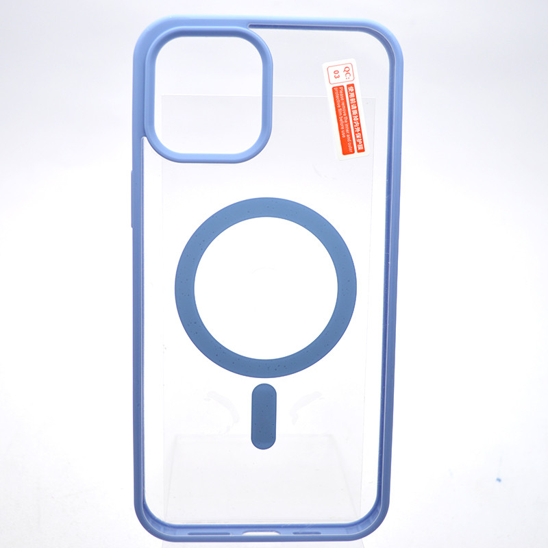 Чехол накладка с MagSafe Clear Case Magnetic для Apple iPhone 12 Pro Max Sierra blue, фото 1