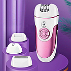 Епілятор NK 7818 c трьома насадками / Електроепілятор акумуляторний для видалення волосся, фото 2