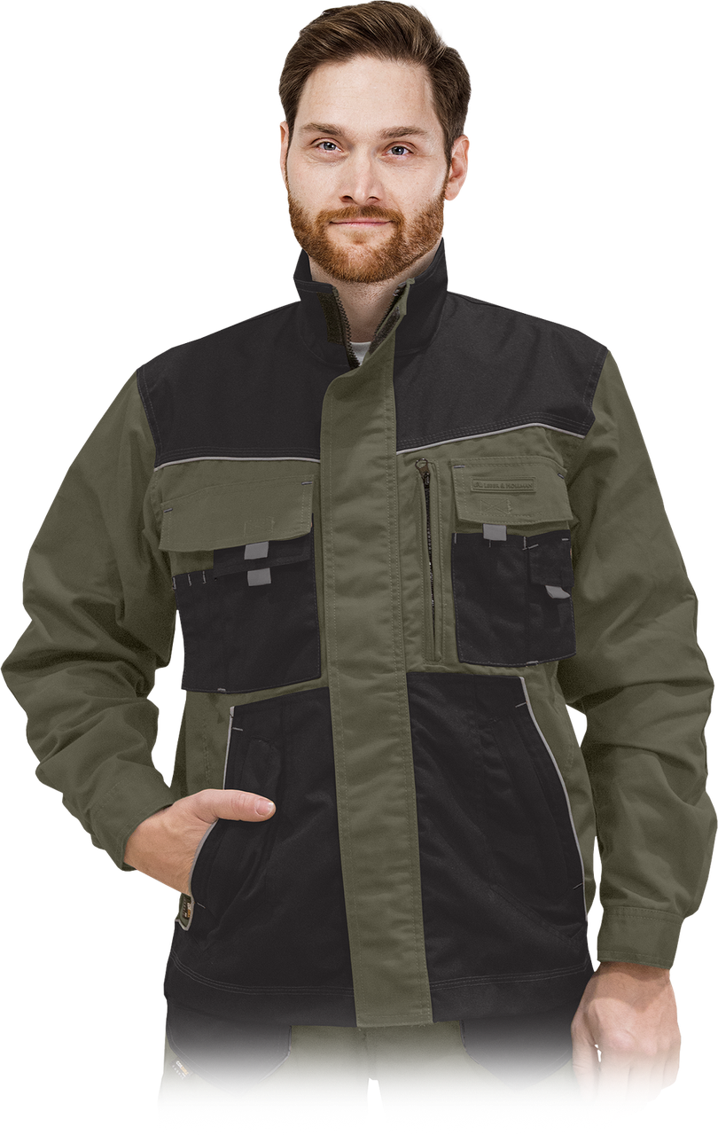 Куртка чоловіча робоча Lebber&Hollman FORMEN LH-FMN-J зелено-чорно-сіра, фото 1