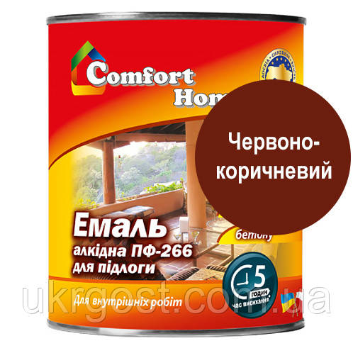 Фарба для підлоги Comfort ПФ-266 Червоно-коричневий глянець 2,8 кг