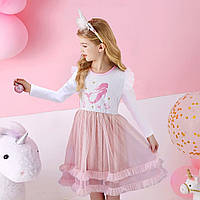 Нарядное платье персиковое на девочку 2-7 лет.