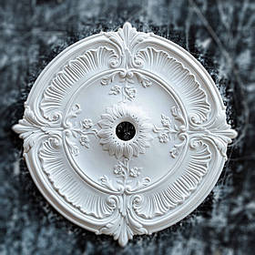 Розетка стельова з гіпсу р-173 Ø 545 мм, класична, кругла, з рельєфом, ліпнина з гіпсу