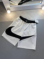 Мужские спортивные шорты Nike Big Swoosh белые Найк Биг Свуш повседневные на лето