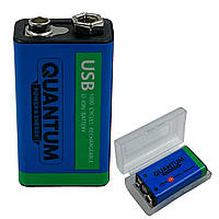 Аккумулятор литий-ионный Quantum CR9V 600mAh (ЗУ USB-Type-C) 1 шт.
