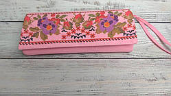 Заготівка клатч для вишивання Квіти. Колір — Рожевий