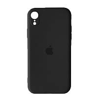 Чехол бампер силиконовый Apple iPhone XR Айфон ХР Silicone Case цвет черный (Black) Full camera