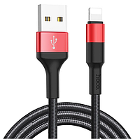 Кабель Hoco X26 Xpress Charging USB - Lightning 2.0 A 1 м Черный с красным (KG-7924)