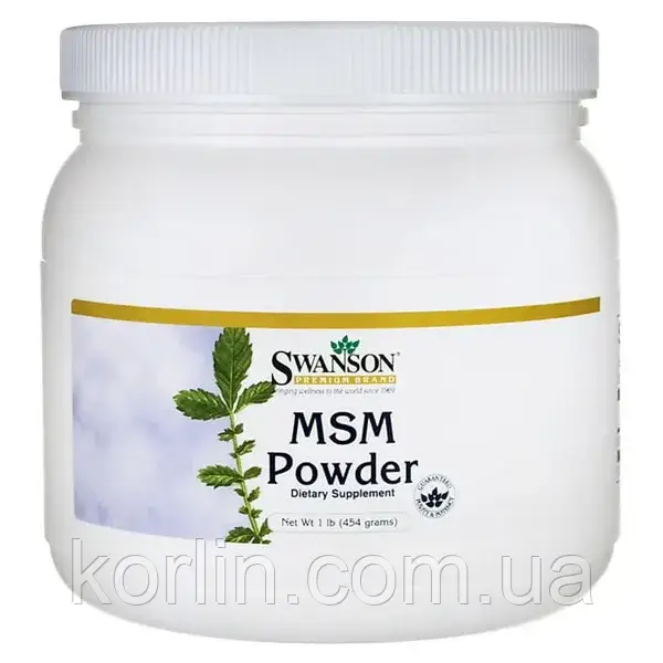 МСМ Метілосульфонілметан порошок 454 г Swanson MSM Powder США Доставка з ЄС, фото 1