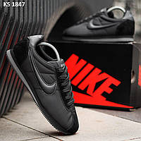 Кроссовки мужские Nike Сortez/Найк стильные кроссовки для города черные /кеды мужские Nike на весну-осень