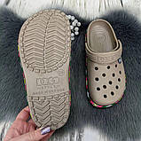 Крокси сабо жіночі шльопанці бежеві з візерунком вишиванки Dago Style 38р (24-24.2 см), фото 7
